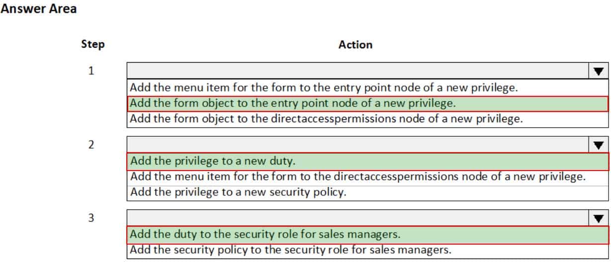 MB-500 Microsoft Dynamics 365 Finance and Operations Apps Developer Part 06 Q15 092 Answer